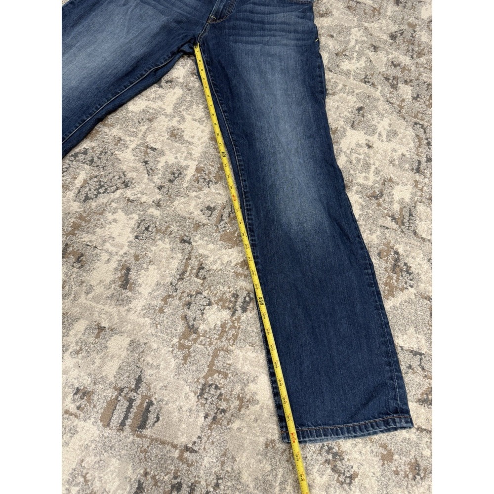 Lucky Brand 329 Jeans Mens 36x34 Classic Straight Stretch Dark Wash Zip Fly - Picture 8 of 16